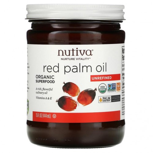 Nutiva, 유기농 레드 팜오일, 비정제, 15 액량 온스 (444 ml)