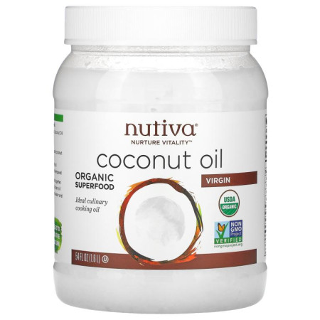 Nutiva, 유기농 코코넛오일, 버진, 1.6L(54fl oz)