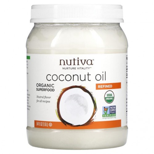 Nutiva, 유기농 코코넛 오일, 다용도 식용유, 1.6l(54fl oz)