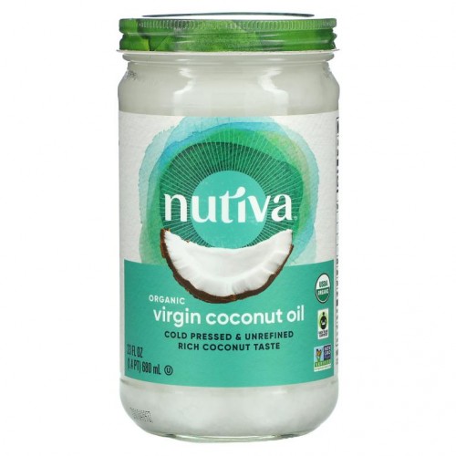 Nutiva, 유기농 코코넛 오일, 버진, 23 fl oz (680 ml)
