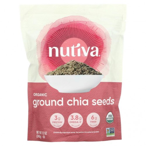 Nutiva, 유기농 가공 치아씨, 12 온스 (340 그램)