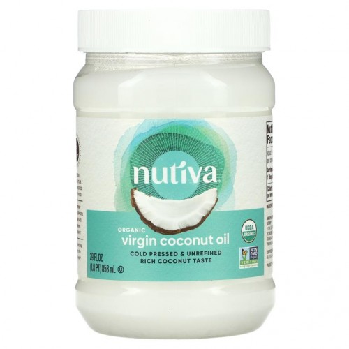 Nutiva, 유기농 버진 코코넛 오일, 858ml(29fl oz)