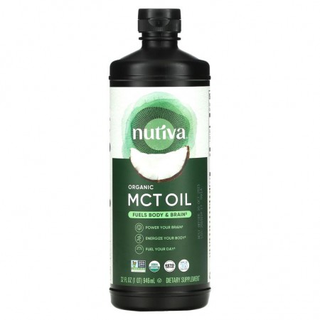 Nutiva, 100% 유기농 코코넛 MCT 오일, 무맛, 946ml(32fl oz)