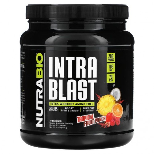 NutraBio Labs, 인트라 블라스트, 인트라 워크아웃 아미노 퓨얼, 트로피컬 프루트펀치, 717g(1.6lb)