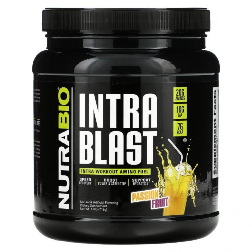 NutraBio Labs, 인트라 블라스트, 운동 중 근육 연료, 패션프루트, 718g(1.6lbs)
