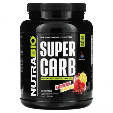 NutraBio Labs, 슈퍼 카브, 라즈베리 레모네이드, 834g(1.8lb)
