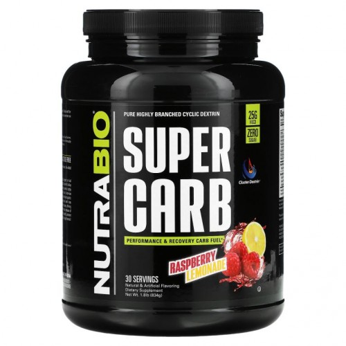 NutraBio Labs, 슈퍼 카브, 라즈베리 레모네이드, 834g(1.8lb)