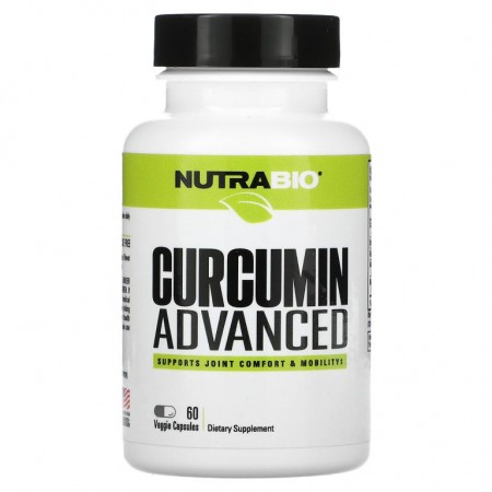 NutraBio Labs, 커큐민 어드밴스드, 식물성 캡슐 60정