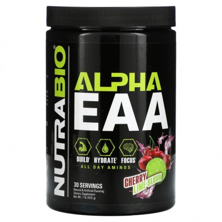 NutraBio Labs, 알파 EAA, 체리 라임 슬러시, 1lb (455g)