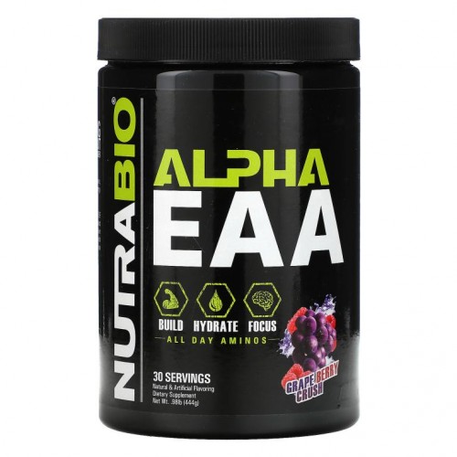 NutraBio Labs, 알파 EAA, 그레이프 베리 크러쉬, 444g(0.98lb)