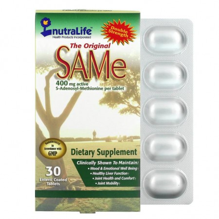 NutraLife, 오리지널 SAMe, 400mg, 장용성 코팅 정제 30정