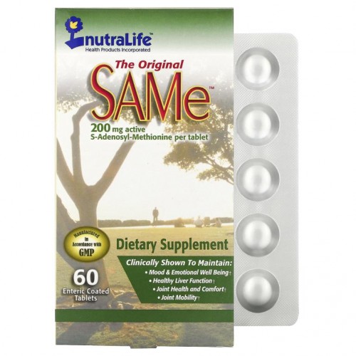 NutraLife, The Original SAMe, 200mg, 장용 코팅 정제 60정