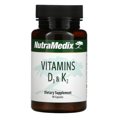 NutraMedix, 비타민D3 및 K2, 90캡슐