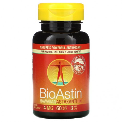 Nutrex Hawaii, BioAstin, 하와이산 아스타잔틴, 4mg, 소프트젤 60정