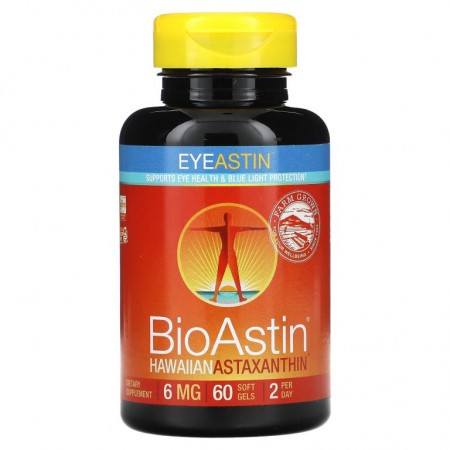 Nutrex Hawaii, BioAstin, EyeAstin, 아스타잔틴, 6mg, 소프트젤 60정