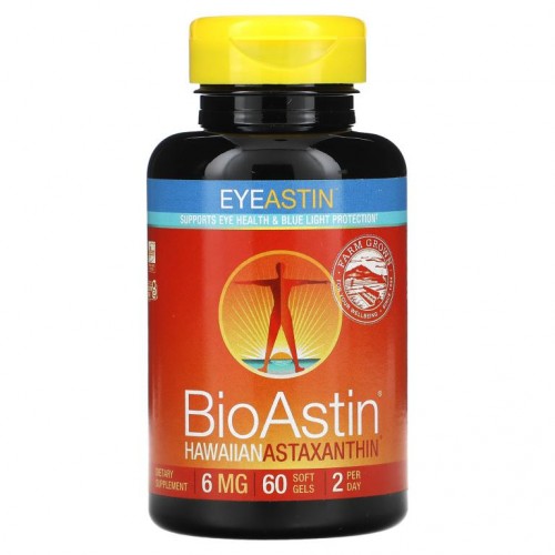 Nutrex Hawaii, BioAstin, EyeAstin, 아스타잔틴, 6mg, 소프트젤 60정