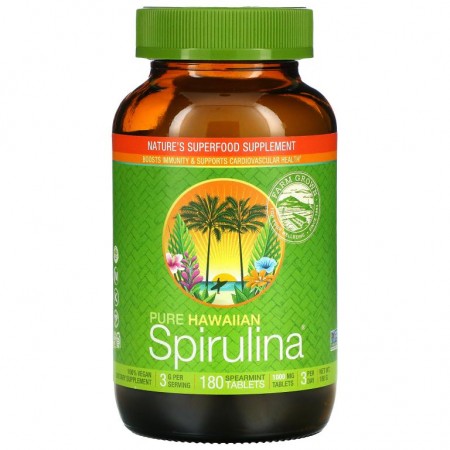 Nutrex Hawaii, Pure Hawaiian Spirulina, 스피어민트, 1.000mg, 180정