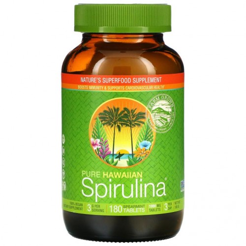 Nutrex Hawaii, Pure Hawaiian Spirulina, 스피어민트, 1.000mg, 180정