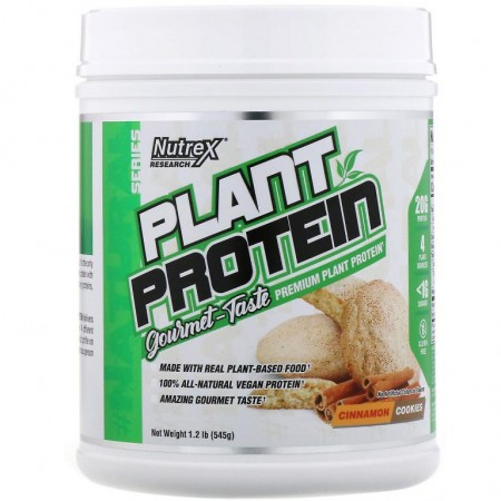 Nutrex Research, 네추럴 시리즈, 식물 단백질, 시나몬 쿠키, 1.2 lb(545 g)