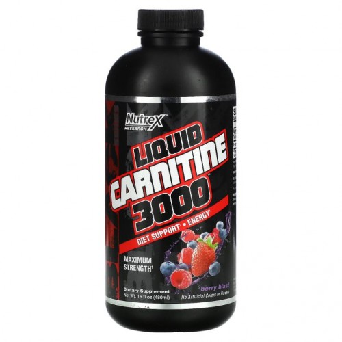 Nutrex Research, 액체 카르니틴 3000, 베리 블라스트, 16 액량 온스(473 ㎖)