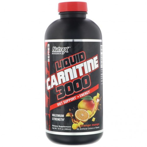 Nutrex Research, 액상 카르니틴 3000, 오렌지 망고, 480ml(16fl oz)