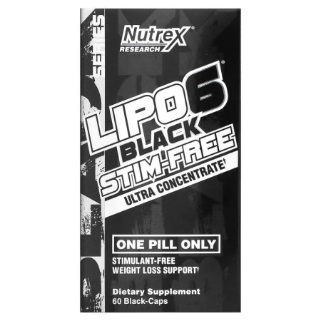 Nutrex Research, Lipo-6 Black 자극제 무함유, 초고농도 농축물, 블랙 캡슐 60정