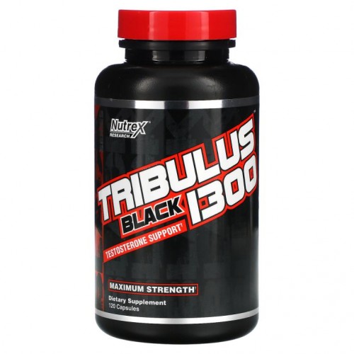 Nutrex Research, Tribulus Black 1300, 테스토스테론 보조제, 120 캡슐