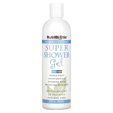 NutriBiotic, 슈퍼 샤워 겔, 향 없음, 비누 아님, 12 액량 온스 (355 ml)