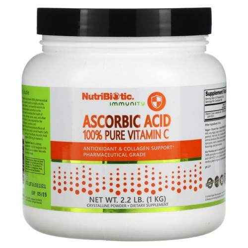 NutriBiotic, 면역력, 아스코르브산, 100% 순수 비타민C, 결정질 분말, 1kg(2.2lb)