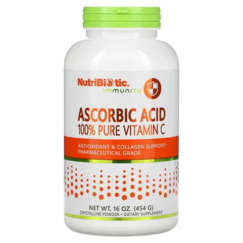 NutriBiotic, 면역력, 아스코르브산, 100% 순수 비타민C, 16 oz(454 g)