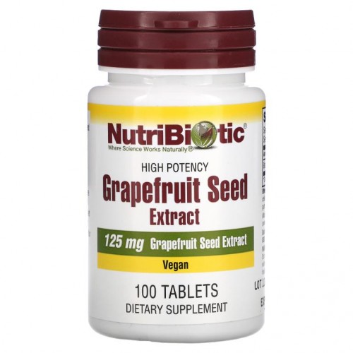 NutriBiotic, 자몽 씨앗, 추출물, 125 ㎎, 100 정