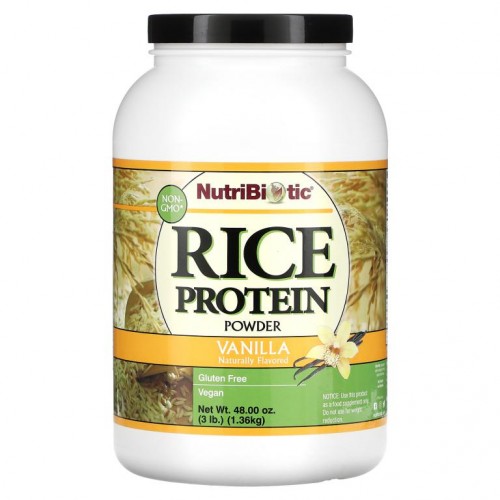 NutriBiotic, 무가공 쌀 프로틴, 바닐라, 1.36kg(3lb)