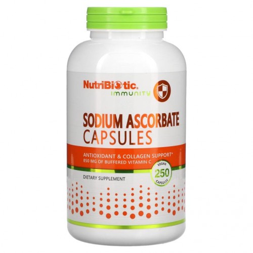 NutriBiotic, 면역, 아스코르브산 나트륨, 베지 캡슐 250정