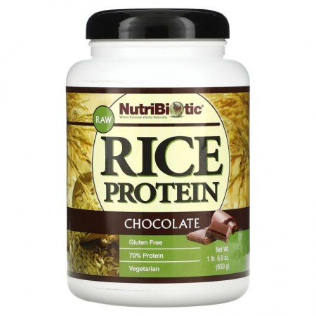 NutriBiotic, 무가공 라이스 프로틴, 초콜릿, 650g(1.43lbs)