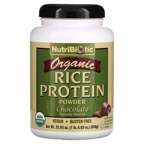 NutriBiotic, 무가공 유기농 라이스 프로틴, 초콜릿, 650g(1lb 6.9oz)
