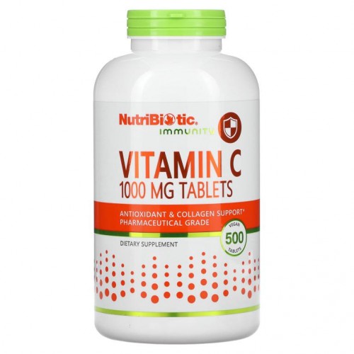 NutriBiotic, 면역력, 비타민C, 1,000mg, 식물성 정제 500정