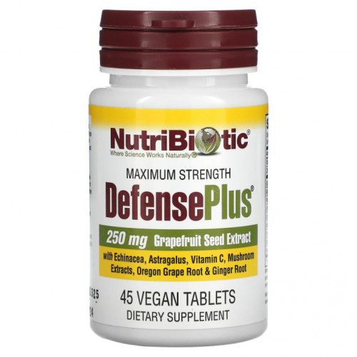 NutriBiotic, DefensePlus, 최대 효능, 비건 정제 45정