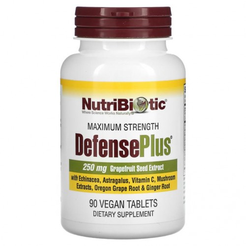 NutriBiotic, DefensePlus, 250 mg 자몽씨 추출물, 90 식물성 정