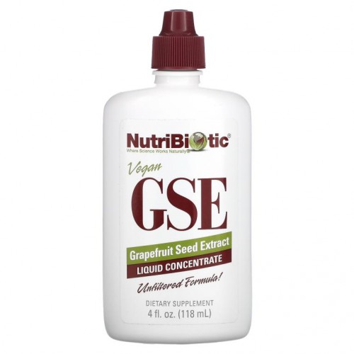 NutriBiotic, 비건 GSE 자몽 씨추출물, 농축액, 118ml(4fl oz)