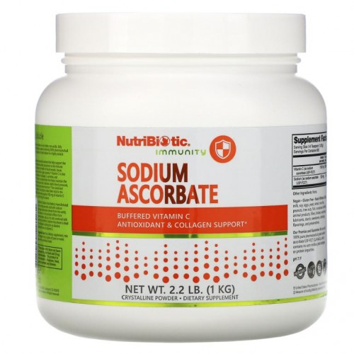 NutriBiotic, Immunity, 아스코르브산 나트륨, 결정질 분말, 1kg(2.2lb)