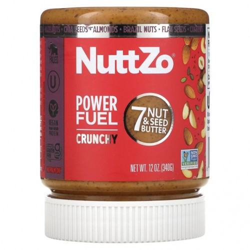 Nuttzo, 팔레오 파워 퓨얼, 크런치, 7가지 견과류 및 씨버터, 340g(12oz)