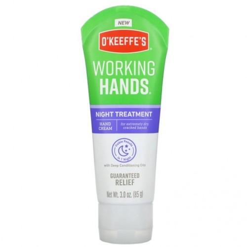 O'Keeffe's, Working Hands, 나이트 트리트먼트, 핸드 크림, 85g(3.0oz)