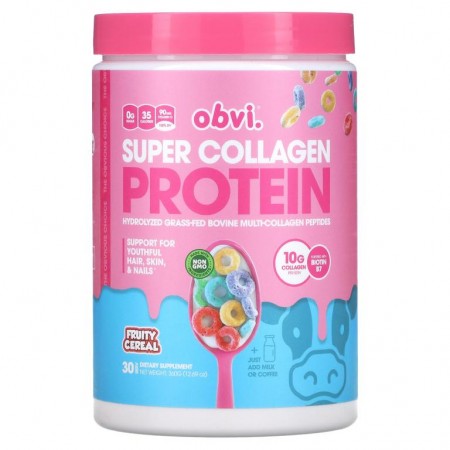 Obvi, 슈퍼 콜라겐 단백질, 프루티 시리얼, 360g(12.69oz)