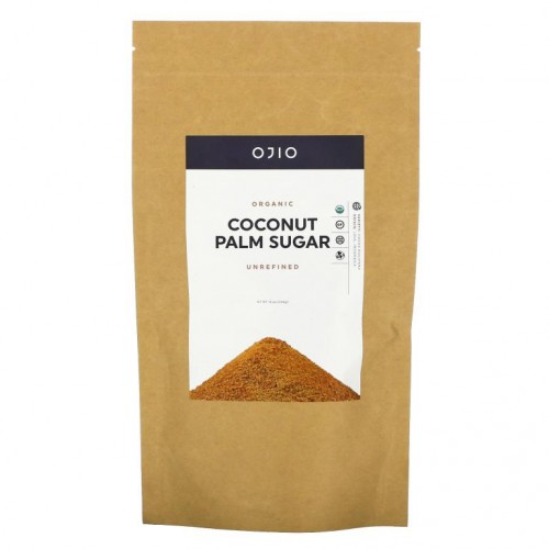 Ojio, 유기농 코코넛야자설탕, 비정제, 340g(12oz)