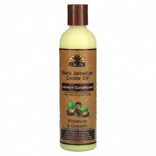 Okay Pure Naturals, Black Jamaican Castor Oil, 리브인 컨디셔너, 8fl oz(237ml)