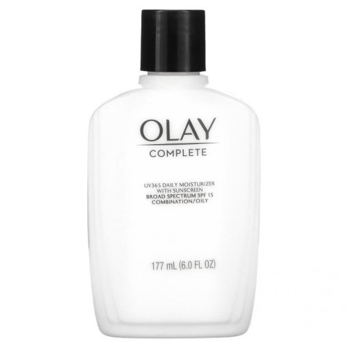 Olay, 컴플리트, 자외선 차단 성분이 함유된 UV365 데일리 모이스처라이저, SPF 15, 지성, 6oz(177ml)