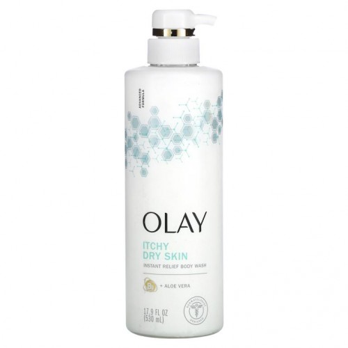 Olay, Instant Relief Body Wash, Itchy Dry Skin, 17.9 fl oz (530 ml)