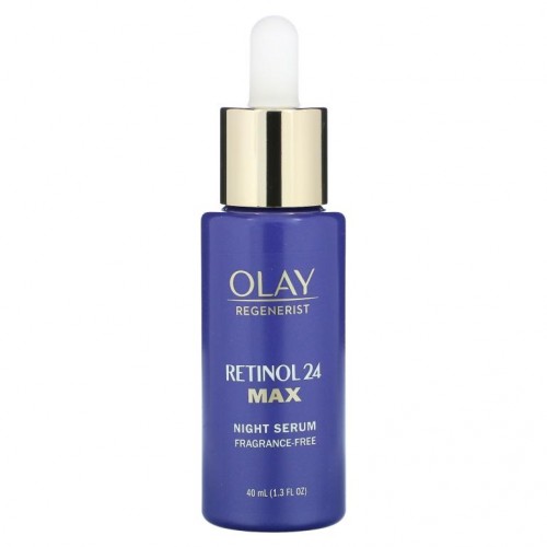 Olay, Regenerist, Retinol 24, Night Serum, Fragrance-Free, 1.3 fl oz (40 ml)