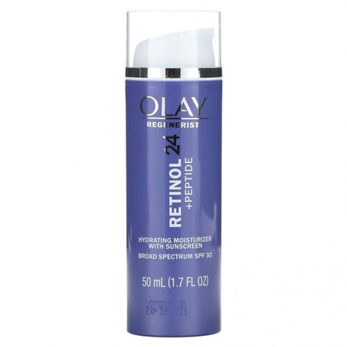 Olay, Regenerist, Retinol 24 + Peptide, Hydrating Moisturizer with Sunscreen, SPF 30, 1.7 fl oz (50 ml)
