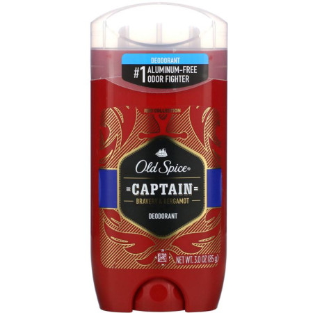 Old Spice, 데오드란트, 캡틴, 브레이버리 & 베르가모트, 85g(3oz)